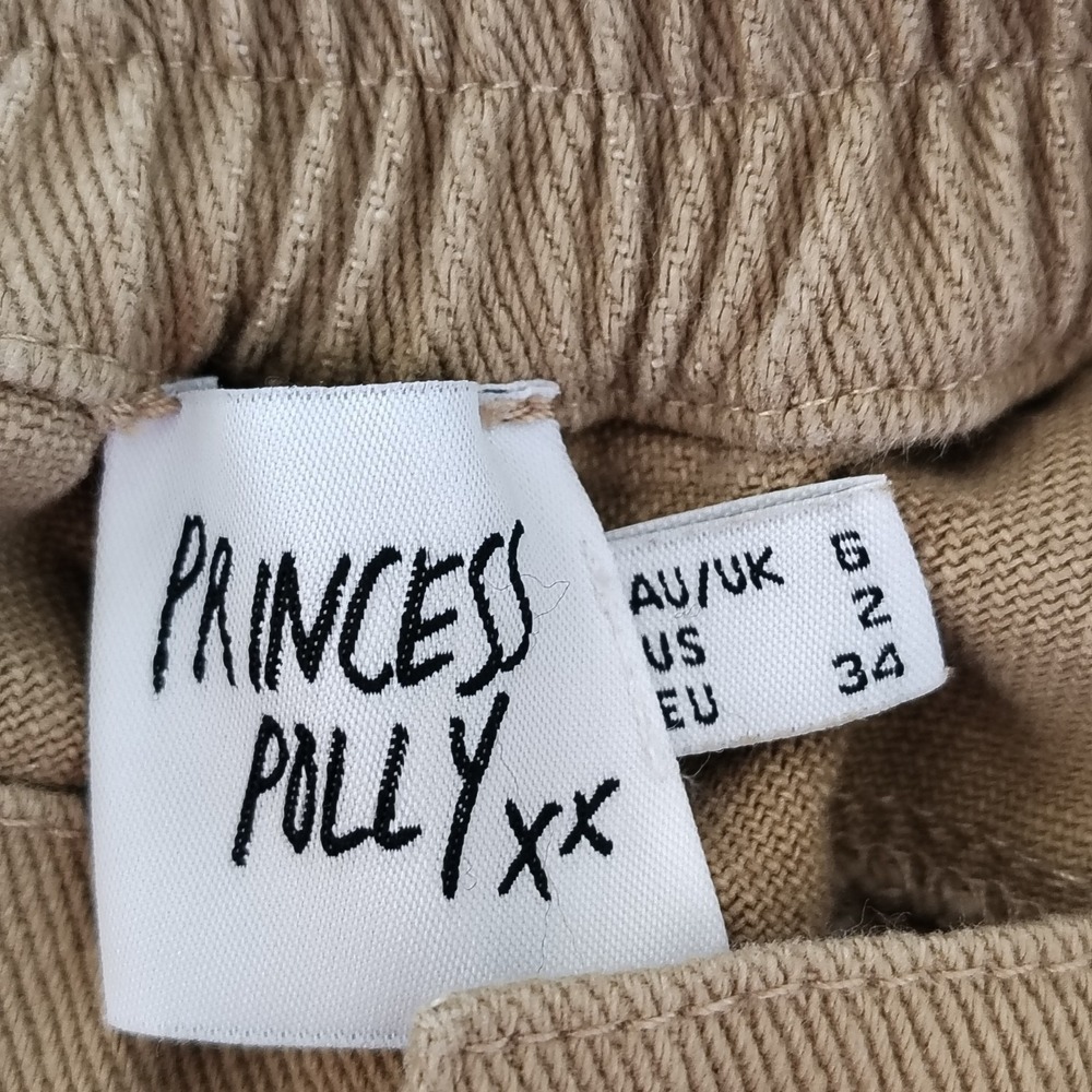 Princess‎ Polly Nique Nickei Utility Cargo Pants Size 2 Beige High Rise PPEB776 - Picture 5 of 10